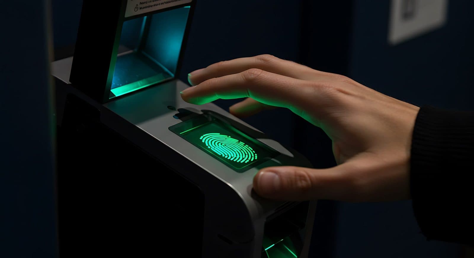 Lector biométrico de huella digital para control de acceso instalado por IT-ESEC
